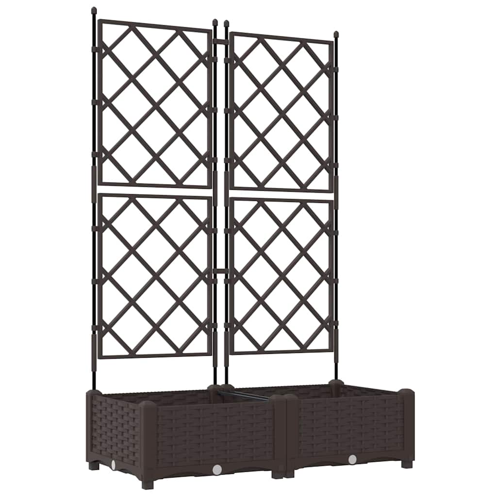 Vaso da fiori da giardino Vidaxxl 2 pezzi marrone 80 x 40 x 125,5 cm acciaio