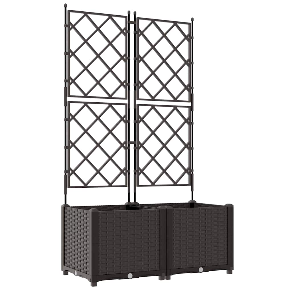 Vidaxl vaso da fiori da giardino 2 pezzi marrone 80 x 40 x 143 cm in acciaio