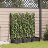 Vidaxxl macetero de jardín 3 piezas marrón 120 x 40 x 125,5 cm acero