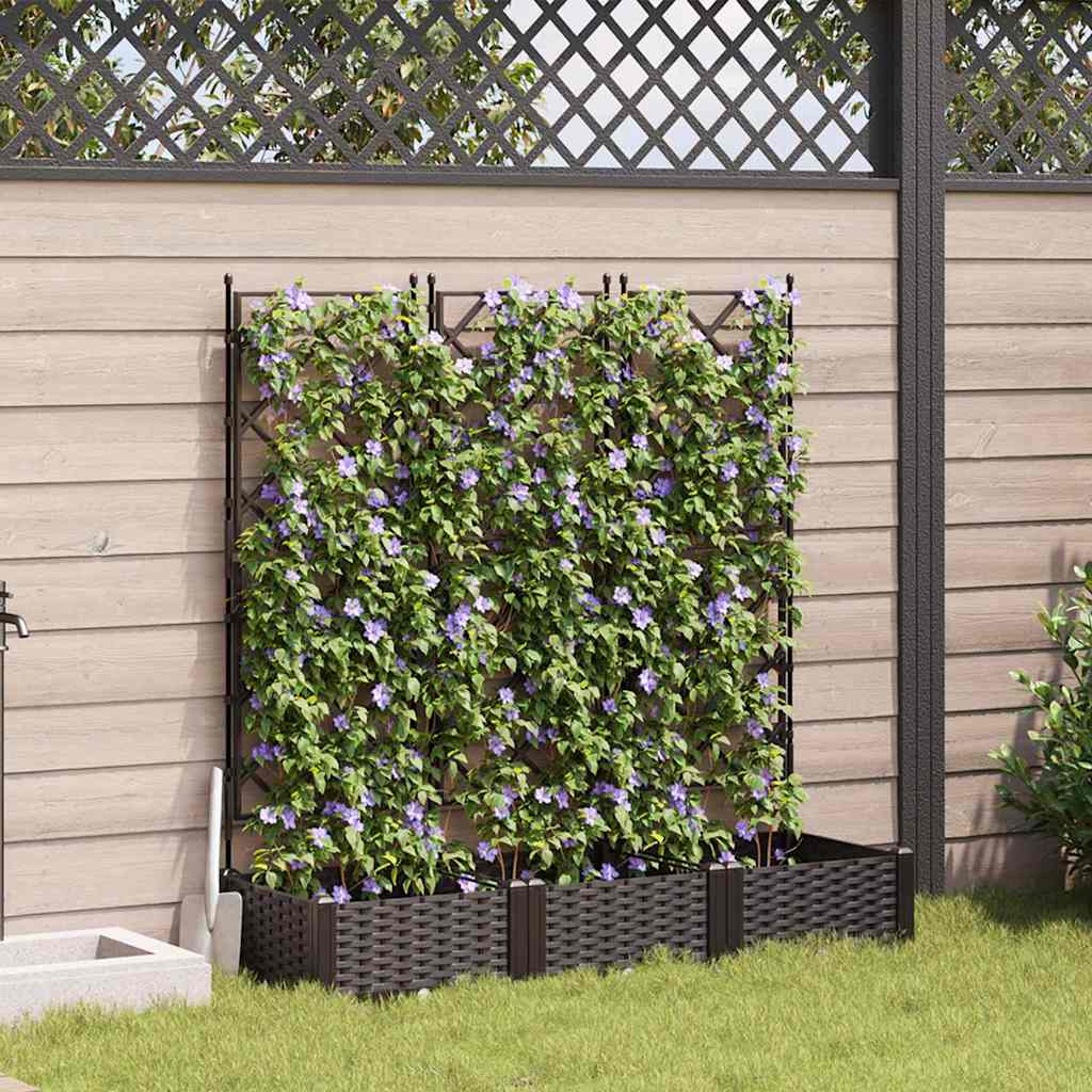 Vidaxxl vaso da fiori da giardino 3 pezzi marrone 120 x 40 x 125,5 cm acciaio