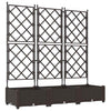 Vidaxxl vaso da fiori da giardino 3 pezzi marrone 120 x 40 x 125,5 cm acciaio
