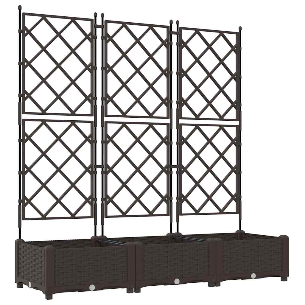 Vidaxxl vaso da fiori da giardino 3 pezzi marrone 120 x 40 x 125,5 cm acciaio