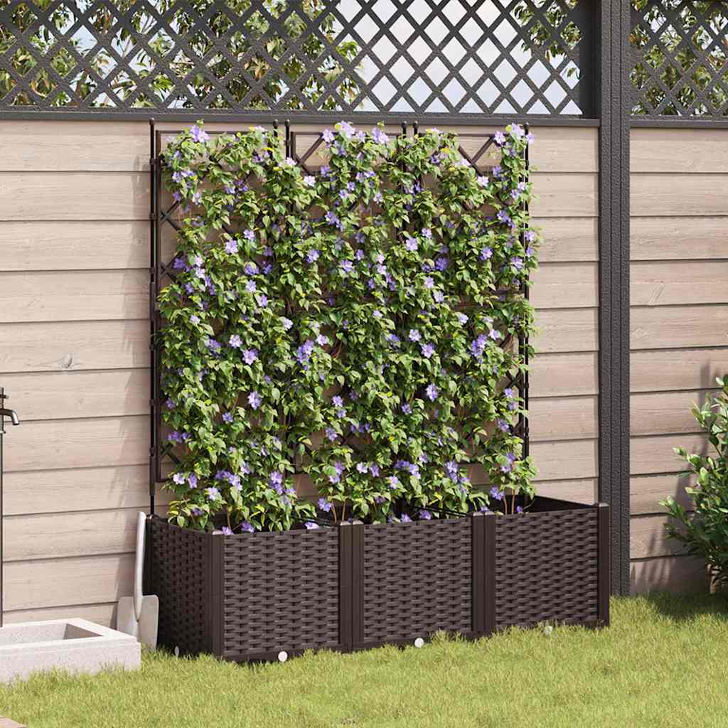 Vidaxl macetero de jardín 3 piezas marrón 120 x 40 x 143 cm acero