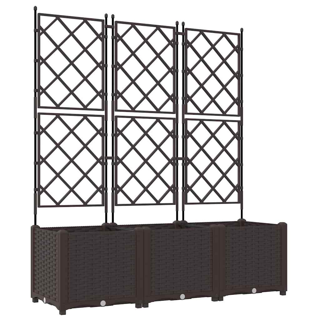 Vidaxl macetero de jardín 3 piezas marrón 120 x 40 x 143 cm acero
