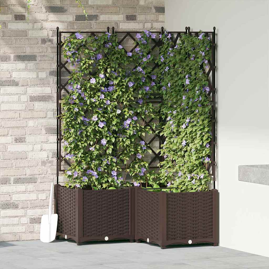 Vaso da fiori da giardino Vidaxl 3 pezzi marrone 80 x 80 x 143 cm in acciaio