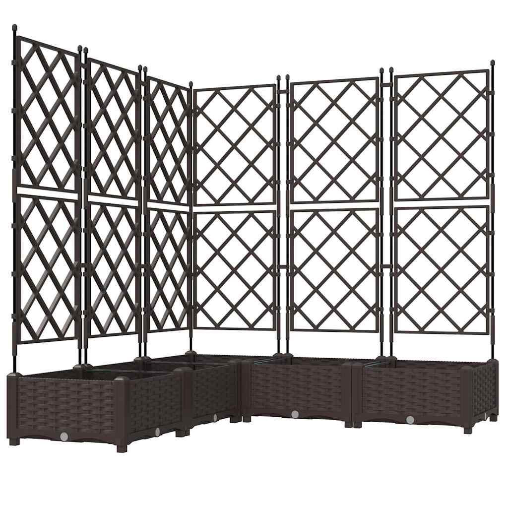 Vidaxl tuin bloempot 5 pcs bruin 120 x 120 x 125,5 cm staal