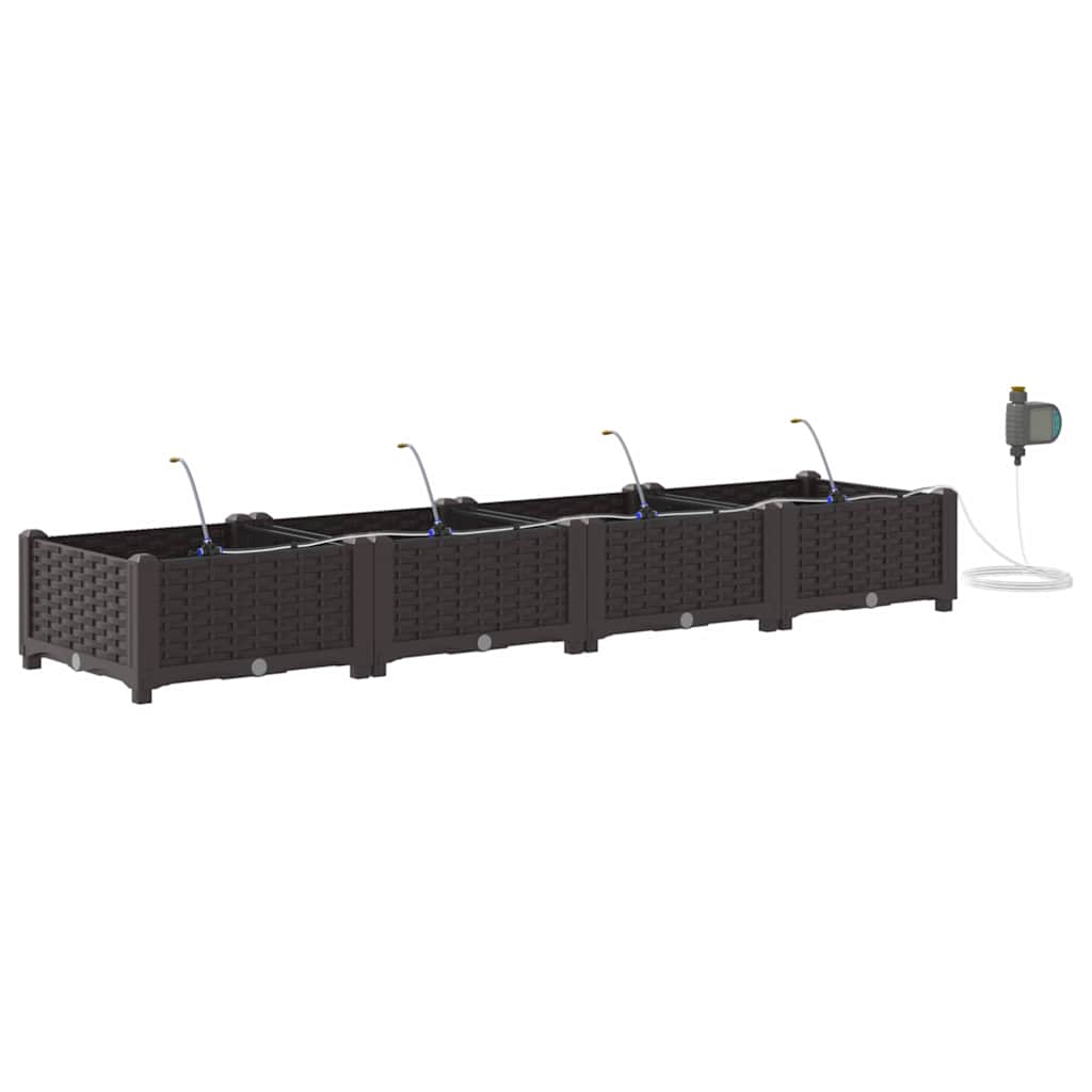 Vidaxl tuin bloempot 4 pcs bruin staal