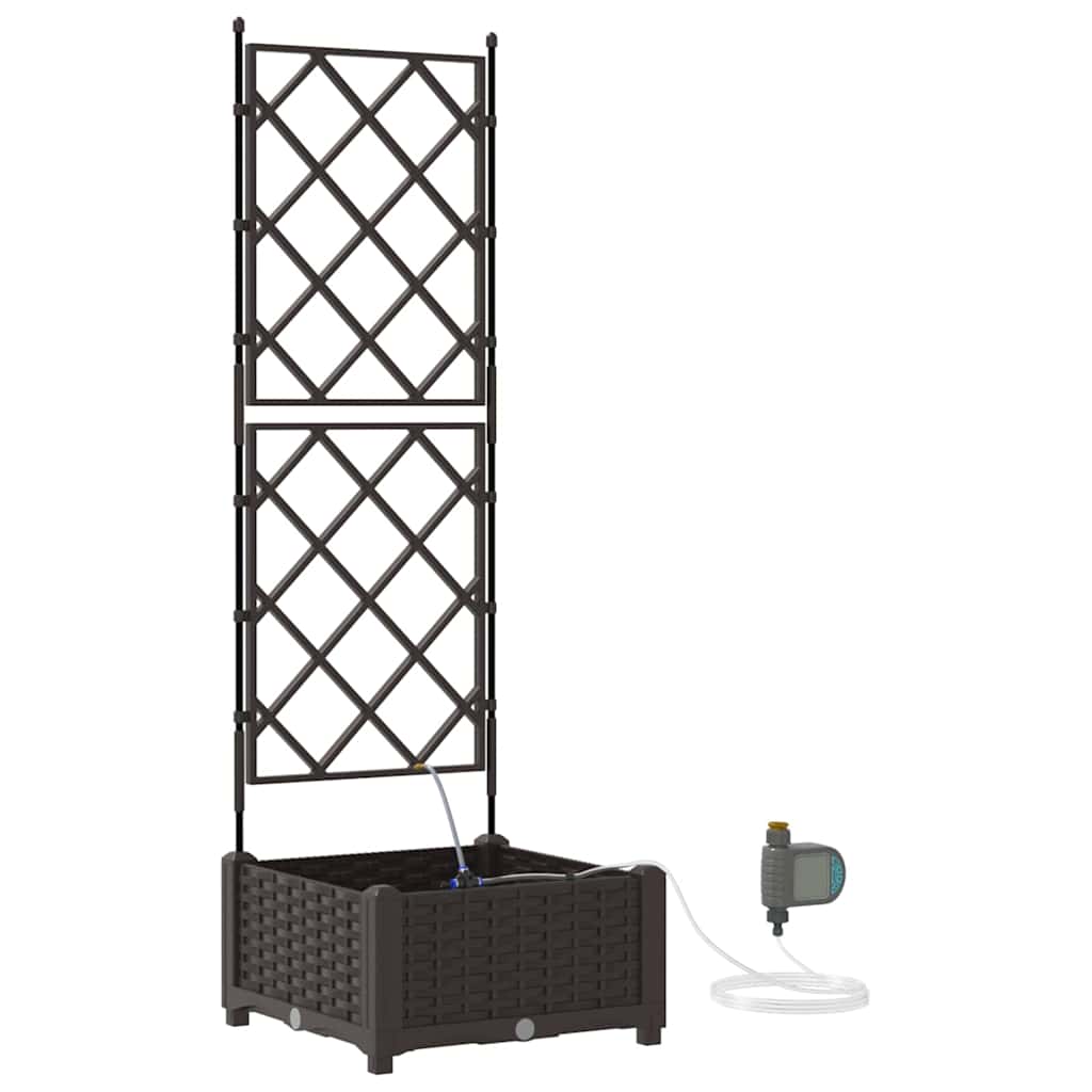 VidaXL macetero de jardín marrón 40 x 40 x 126 cm acero