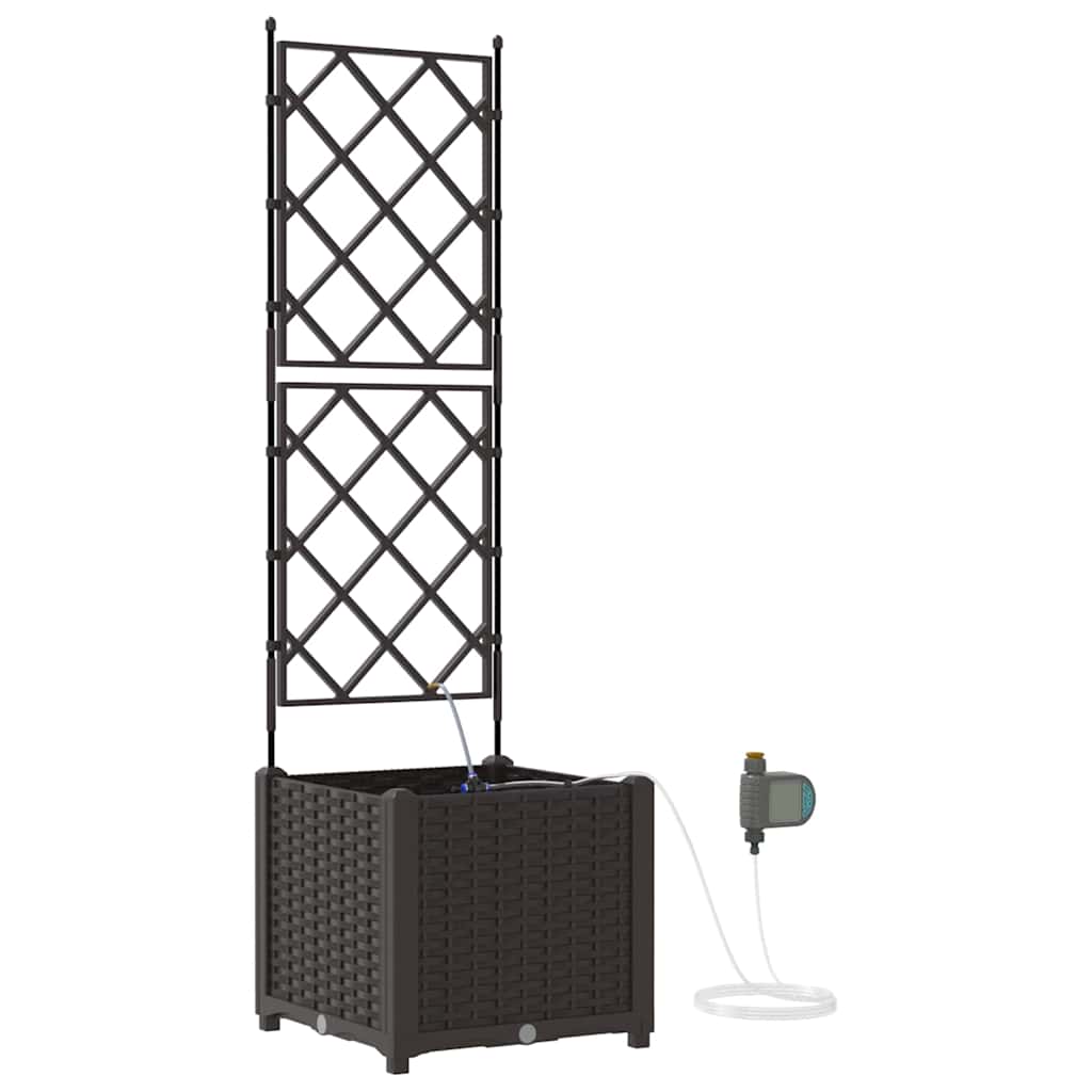 VidaXL macetero de jardín marrón 40 x 40 x 142 cm acero