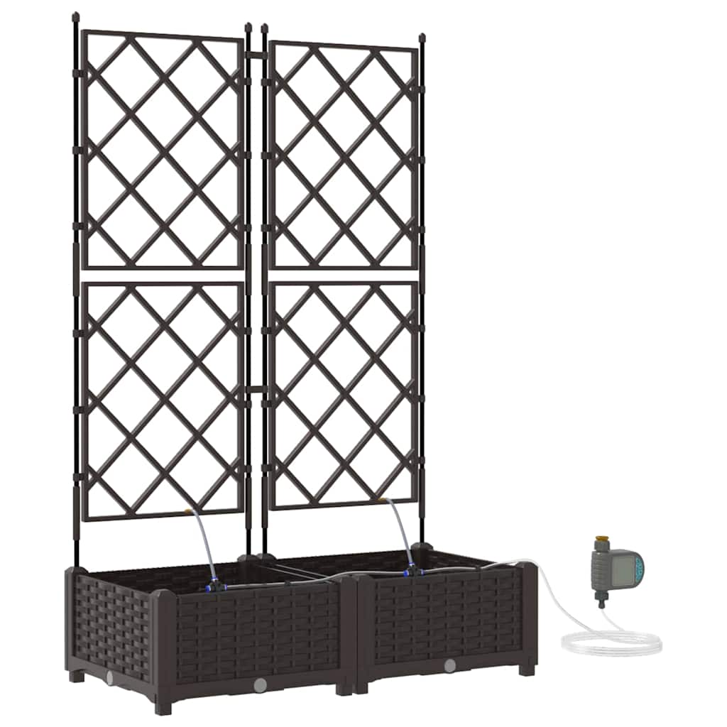Vidaxl tuin bloempot 2 pcs bruin staal