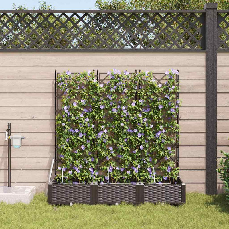 VidaXL vaso da fiori da giardino 3 pezzi in acciaio marrone