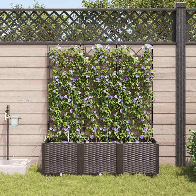 VidaXL vaso da fiori da giardino 3 pezzi in acciaio marrone