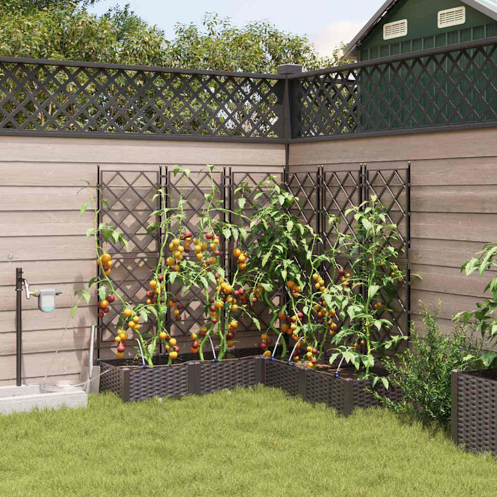 VidaXL macetero de jardín 5 piezas acero marrón