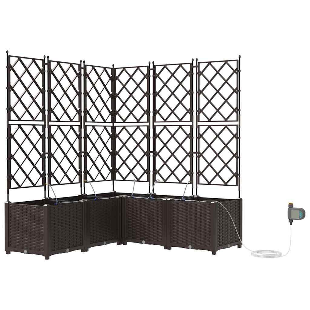 Vidaxl tuin bloempot 5 pcs bruin staal
