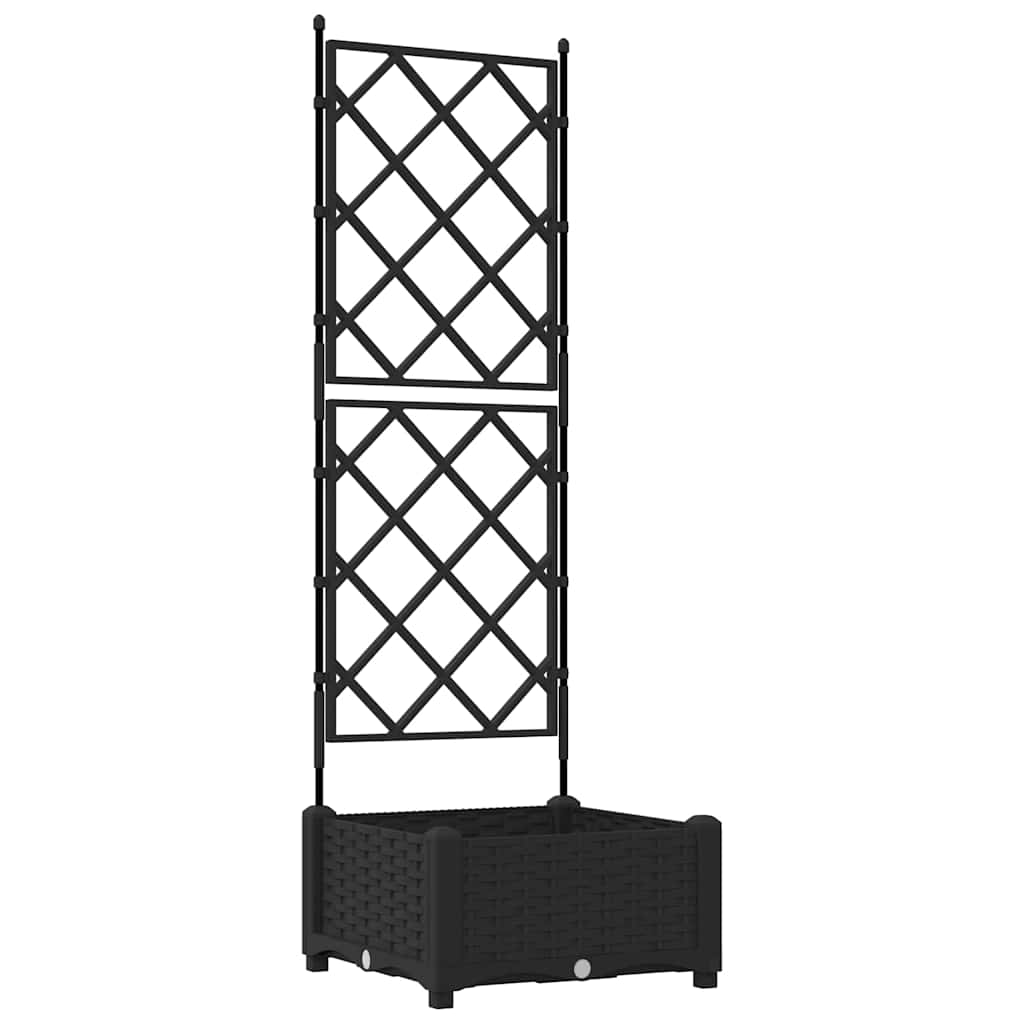 VidaXL macetero de jardín negro 40 x 40 x 125,5 cm acero