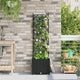 VidaXL macetero de jardín negro 40 x 40 x 143 cm acero
