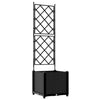 VidaXL macetero de jardín negro 40 x 40 x 143 cm acero