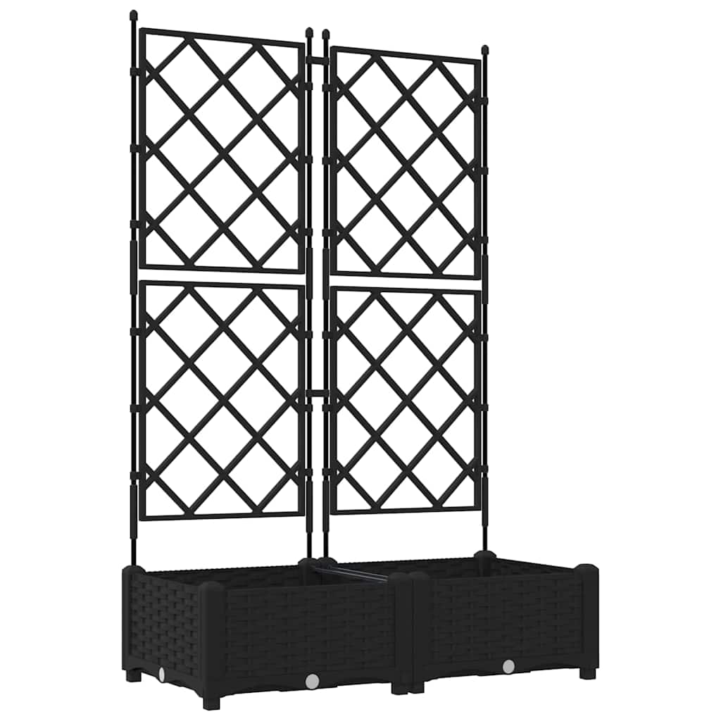 Vidaxl tuin bloempot 2 pcs zwart 80 x 40 x 125,5 cm staal