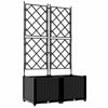 Vidaxl tuin bloempot 2 pcs zwart 80 x 40 x 143 cm staal