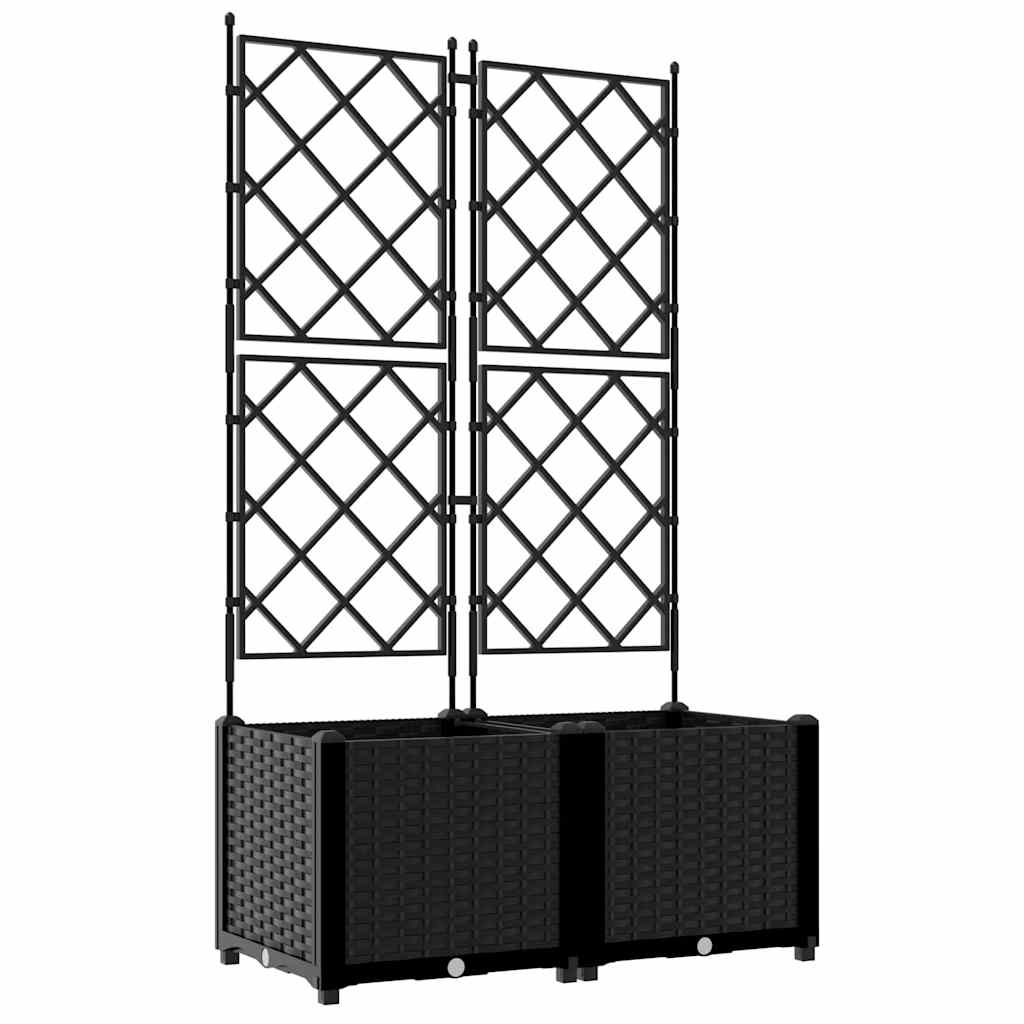 Vidaxl tuin bloempot 2 pcs zwart 80 x 40 x 143 cm staal