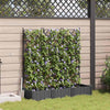 Vaso da fiori da giardino Vidaxxl 3 pezzi nero 120 x 40 x 125,5 cm acciaio