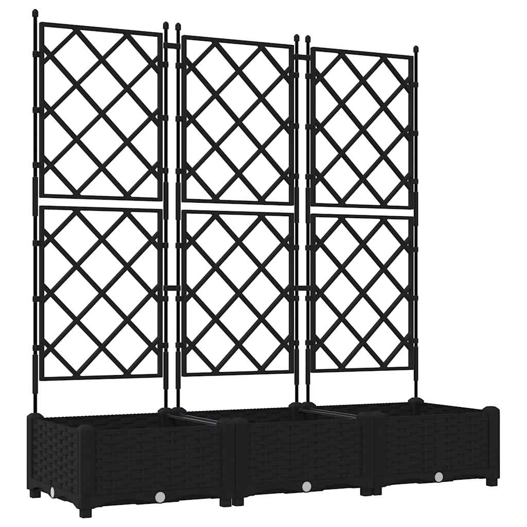 Vidaxl tuin bloempot 3 pcs zwart 120 x 40 x 125,5 cm staal