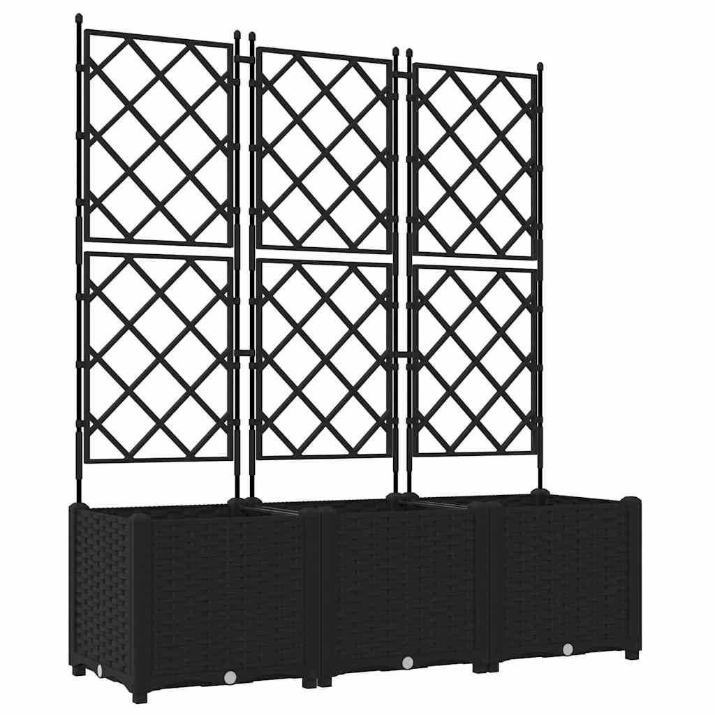 Vidaxl tuin bloempot 3 pcs zwart 120 x 40 x 143 cm staal