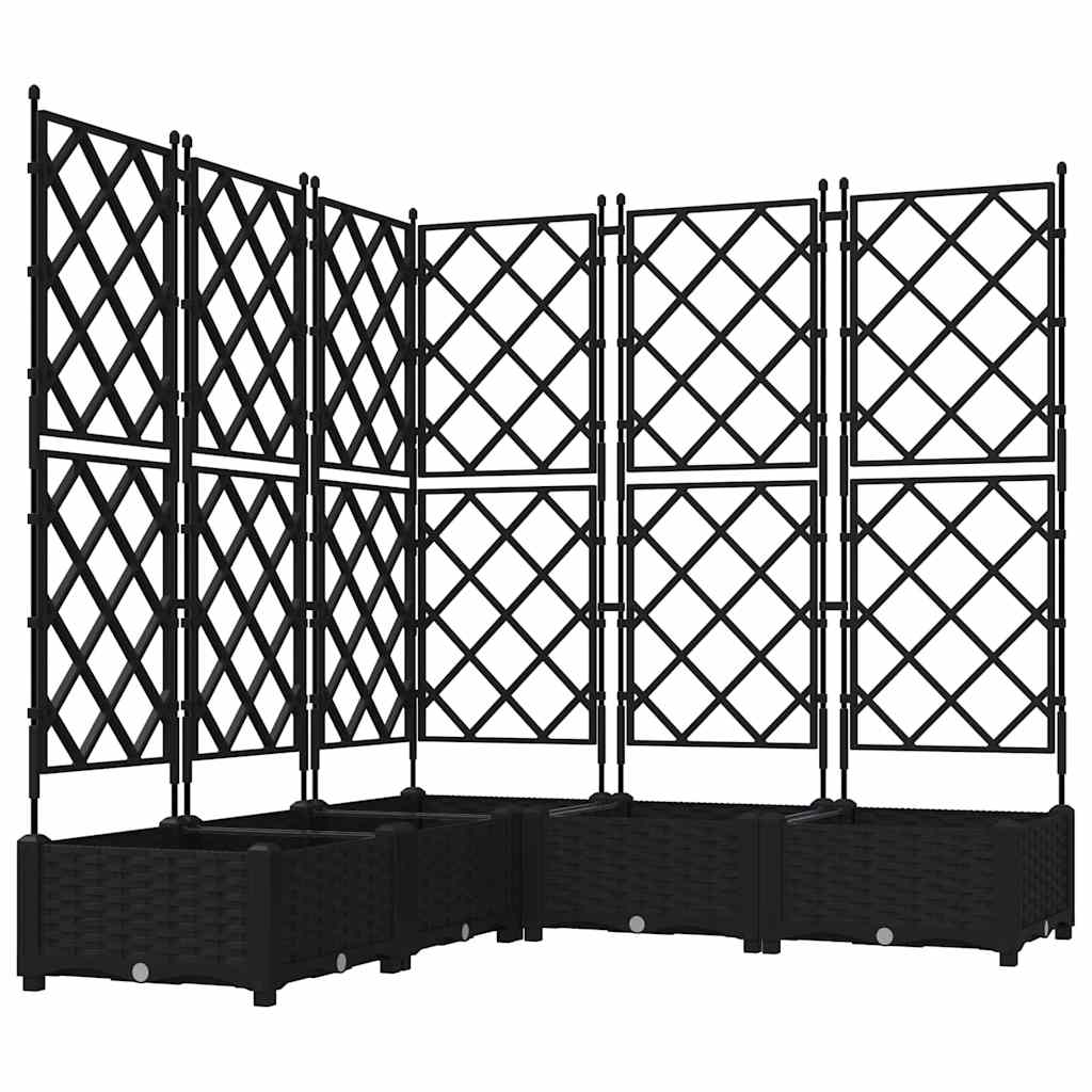 Vidaxl tuin bloempot 5 pcs zwart 120 x 120 x 125,5 cm staal