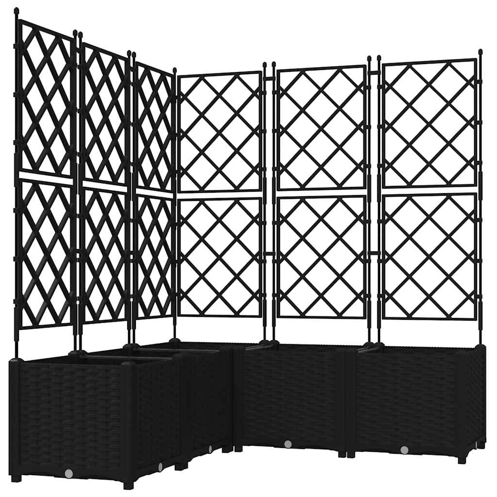 Vidaxxl macetero de jardín 5 piezas negro 120 x 120 x 143 cm acero