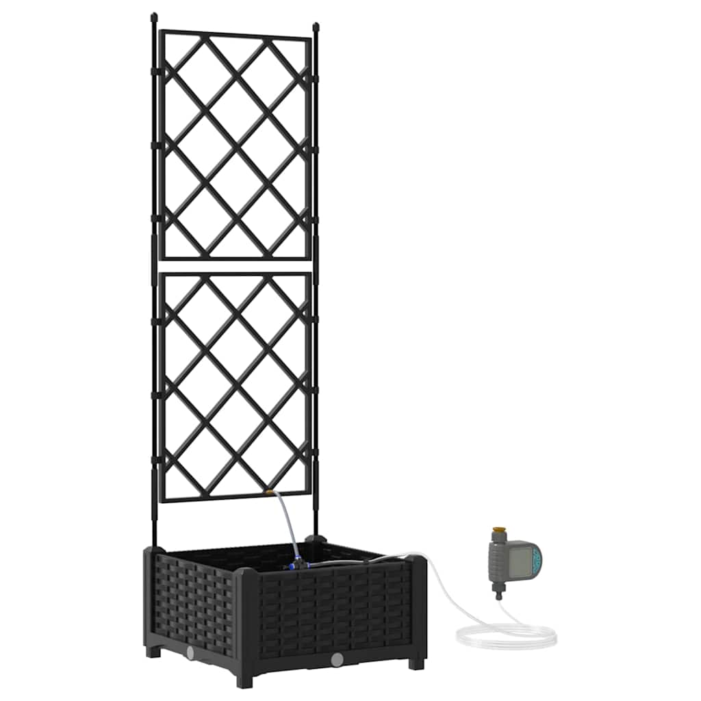 VidaXL macetero de jardín negro 40 x 40 x 126 cm acero