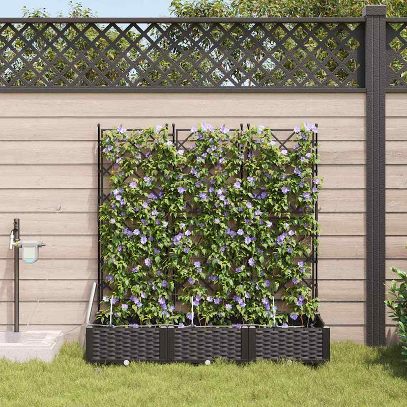 Vaso da fiori da giardino VidaXL 3 pezzi in acciaio nero