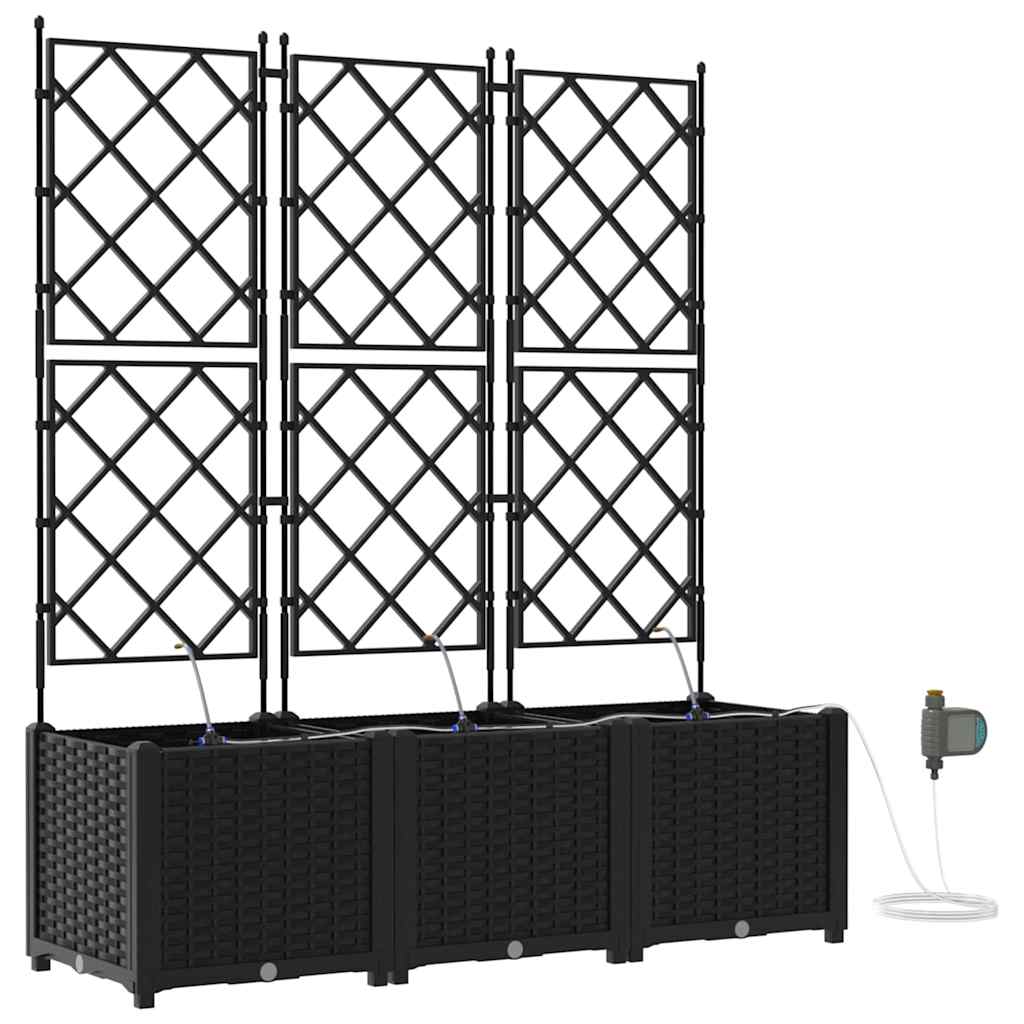 VidaXL macetero de jardín 3 piezas acero negro