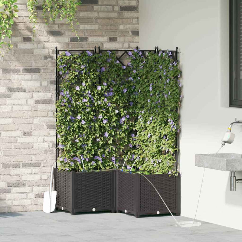 Vaso da fiori da giardino VidaXL 3 pezzi in acciaio nero