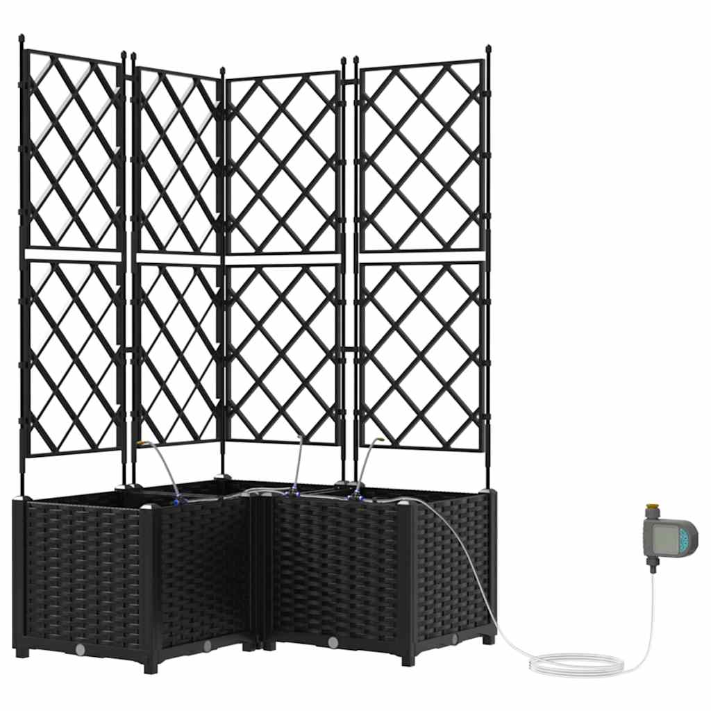 VidaXL macetero de jardín 3 piezas acero negro