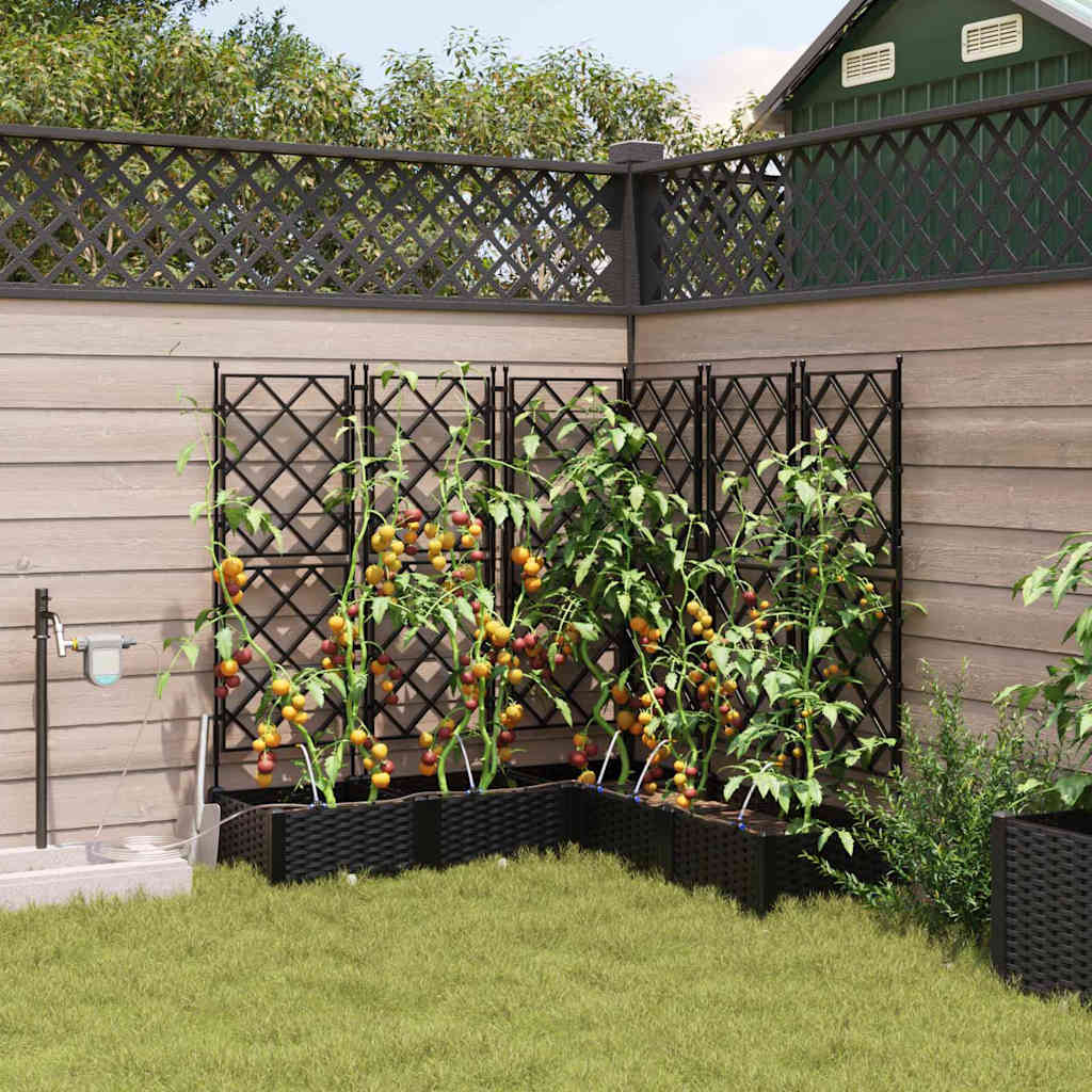 VidaXL macetero de jardín 5 piezas acero negro