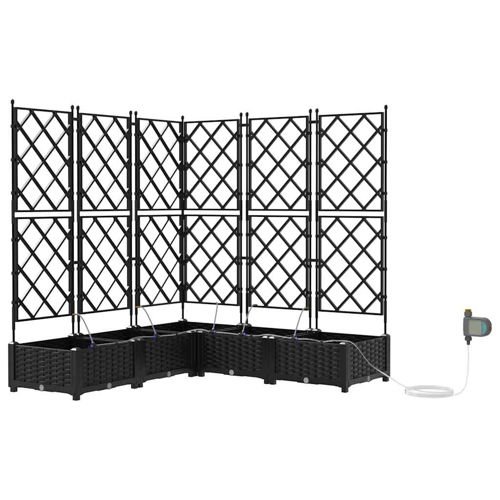 VidaXL macetero de jardín 5 piezas acero negro
