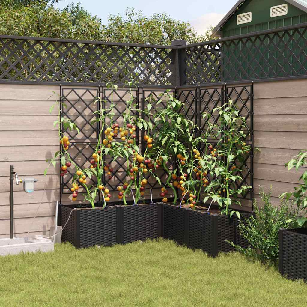 VidaXL macetero de jardín 5 piezas acero negro