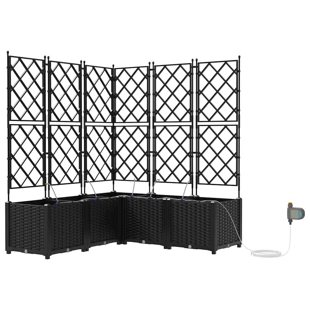 VidaXL macetero de jardín 5 piezas acero negro
