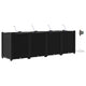 Vidaxl tuin bloempot 4 pcs zwart 160 x 40 x 53 cm staal