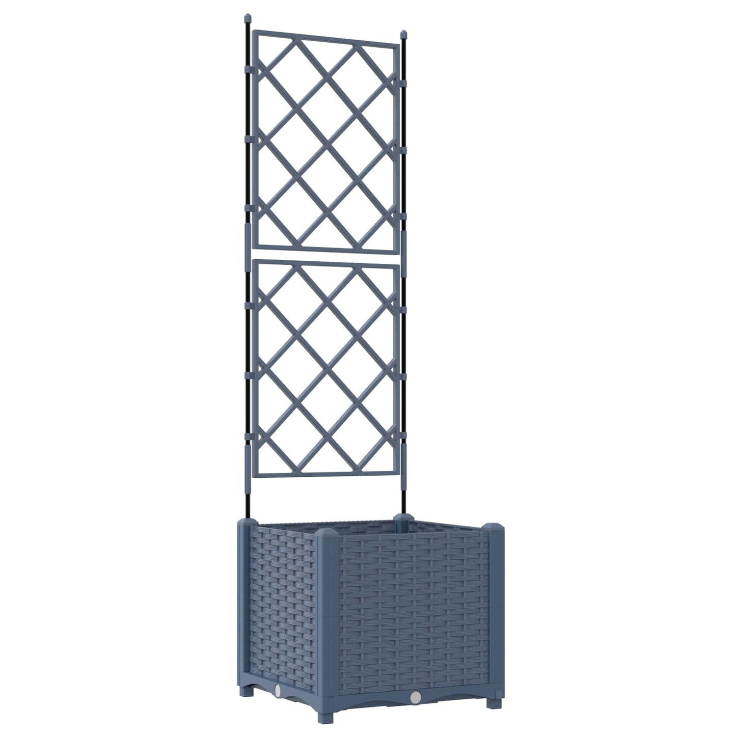 VidaXL macetero de jardín gris 40 x 40 x 143 cm acero