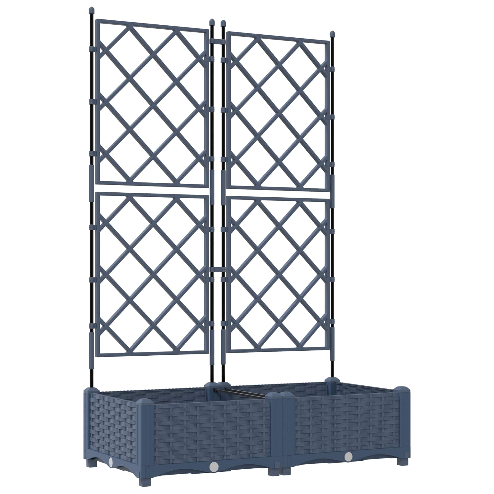 Vidaxl tuin bloempot 2 pcs grijs 80 x 40 x 125,5 cm staal