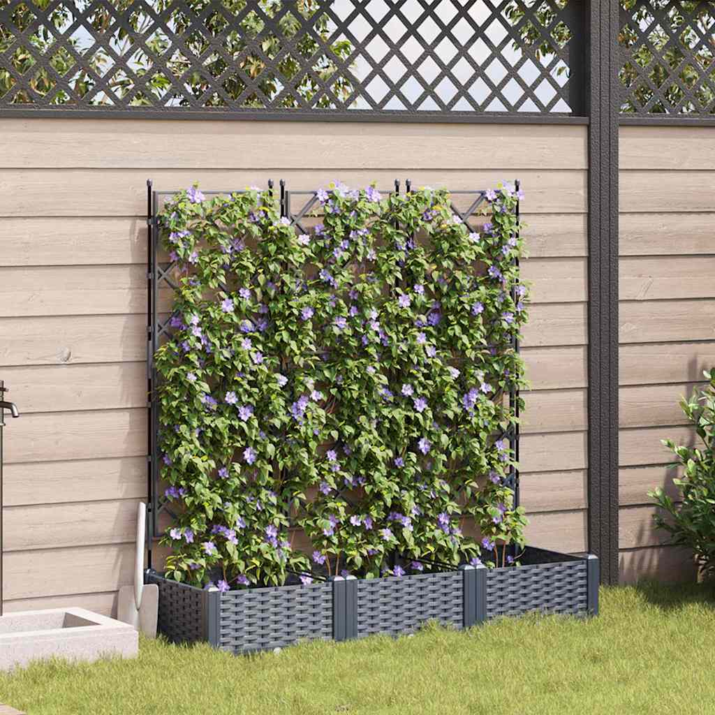 Vidaxxl macetero de jardín 3 piezas gris 120 x 40 x 125,5 cm acero