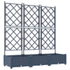 Vidaxxl macetero de jardín 3 piezas gris 120 x 40 x 125,5 cm acero