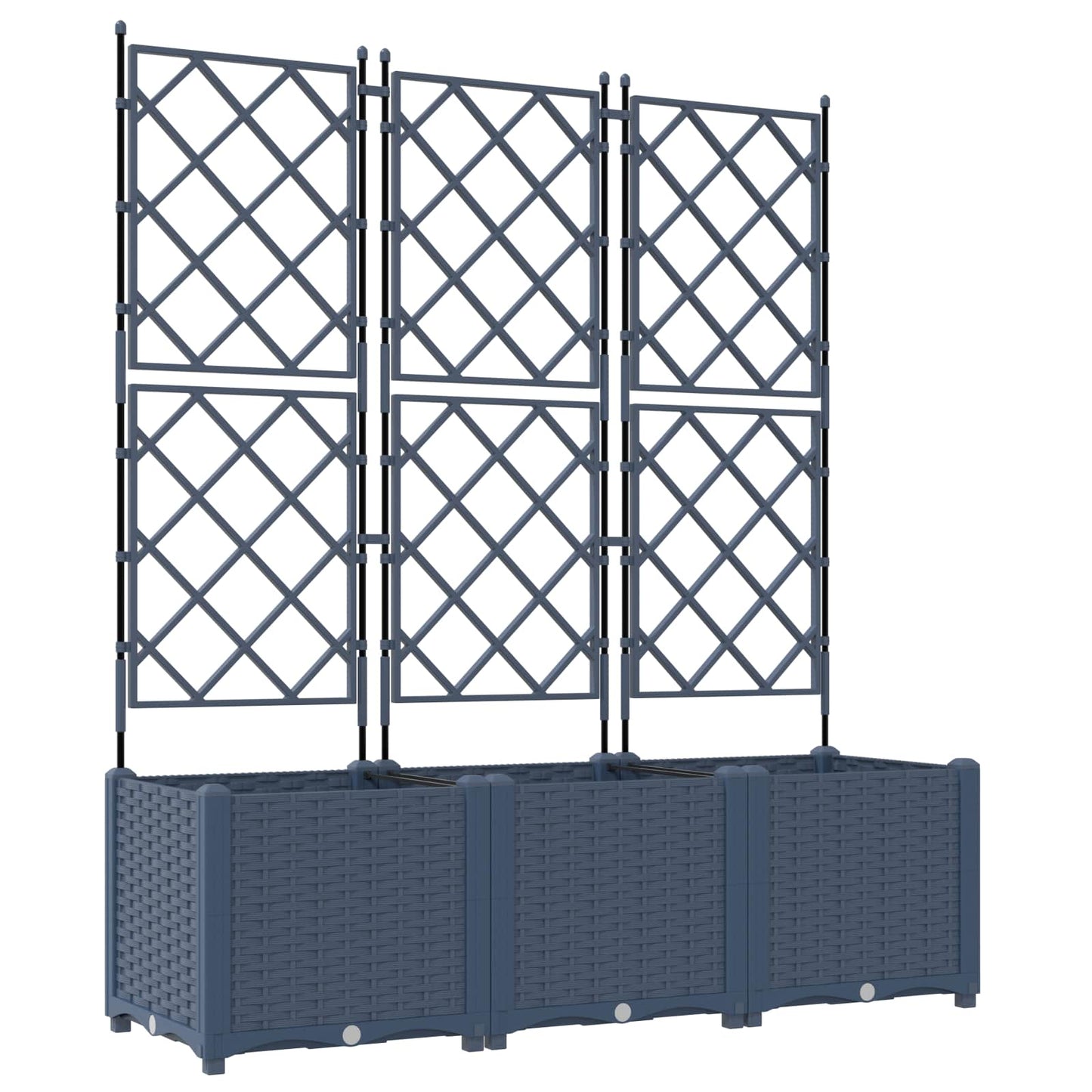 Vidaxl tuin bloempot 3 pcs grijs 120 x 40 x 143 cm staal