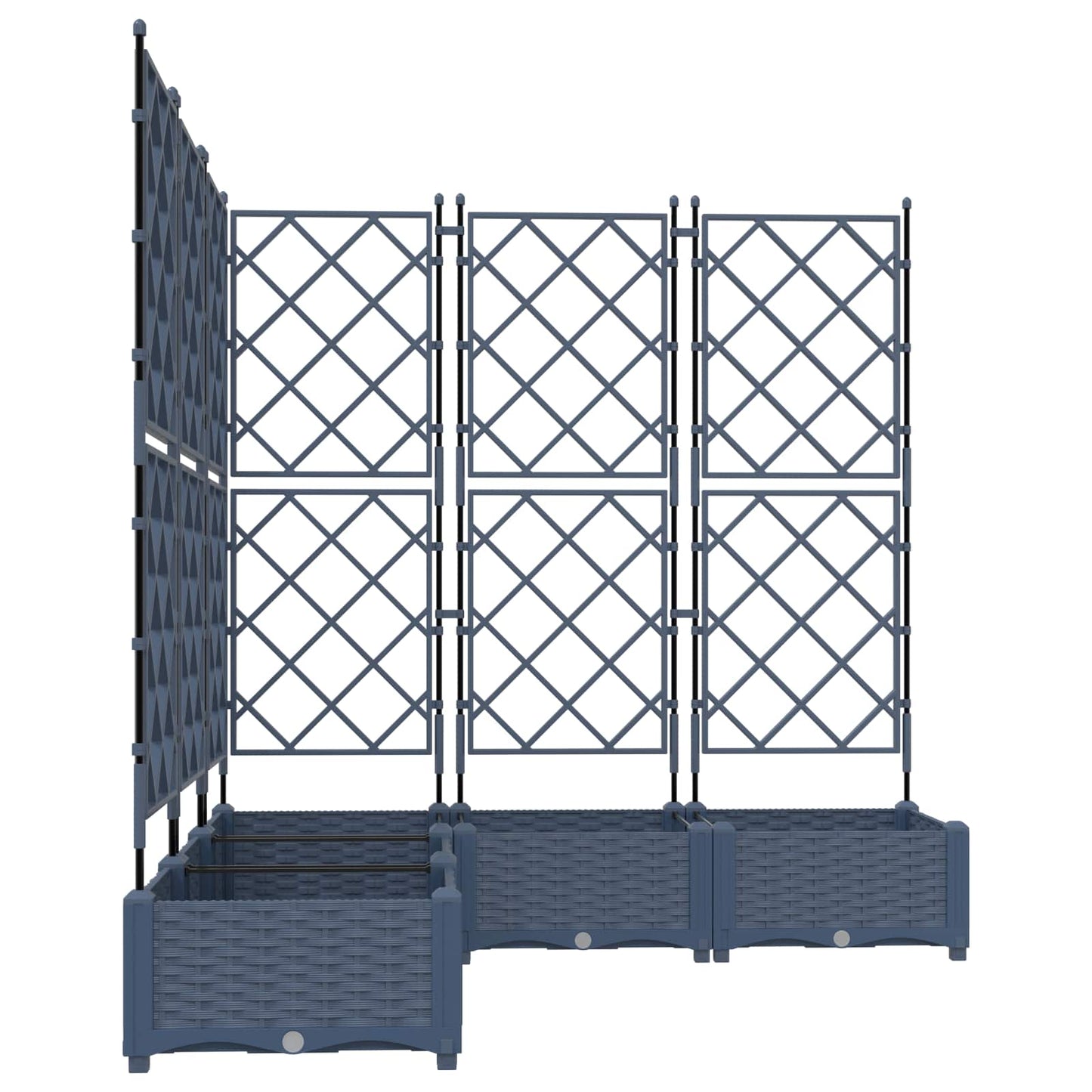 Vidaxl tuin bloempot 5 pcs grijs 120 x 120 x 125,5 cm staal