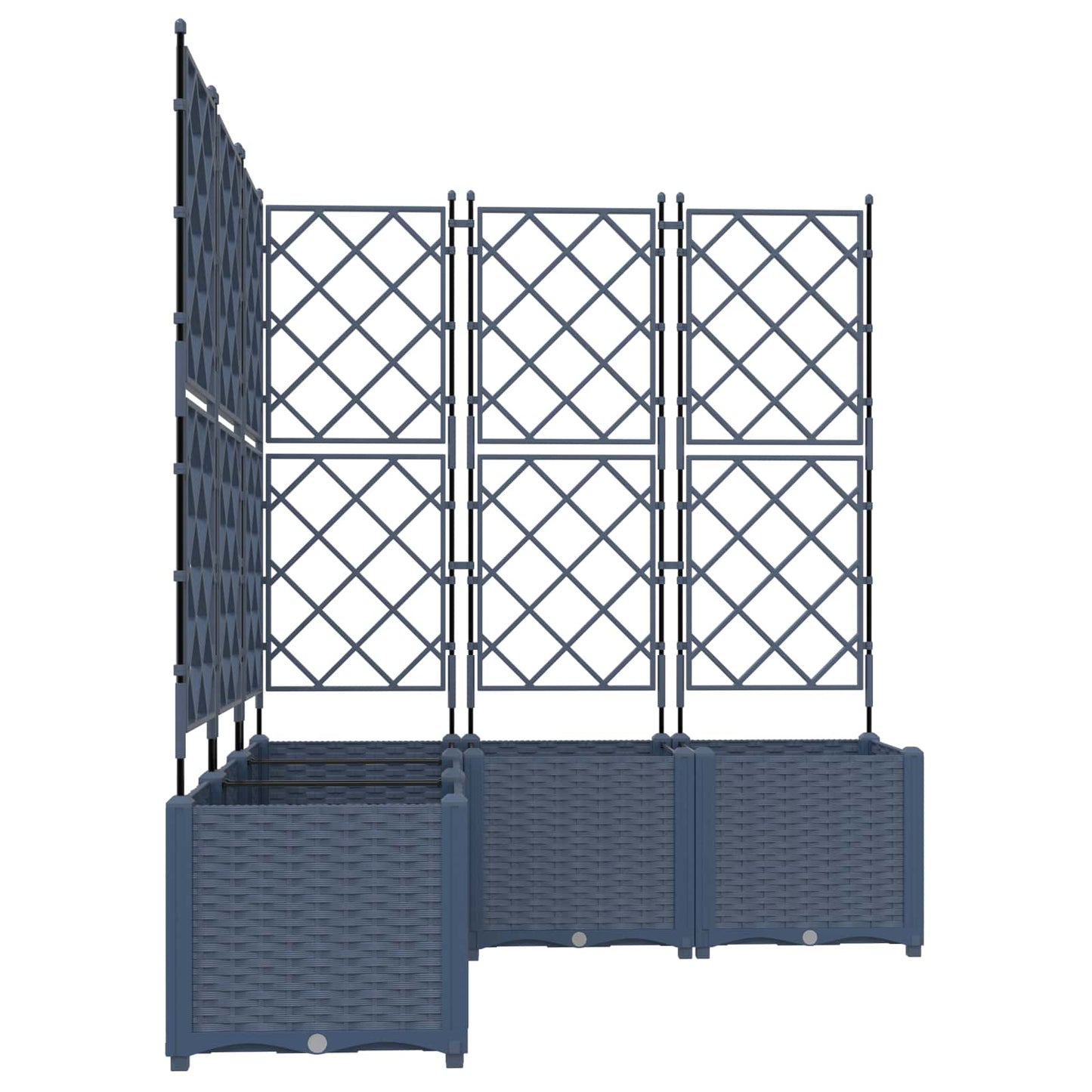 Vidaxl tuin bloempot 5 pcs grijs 120 x 120 x 143 cm staal