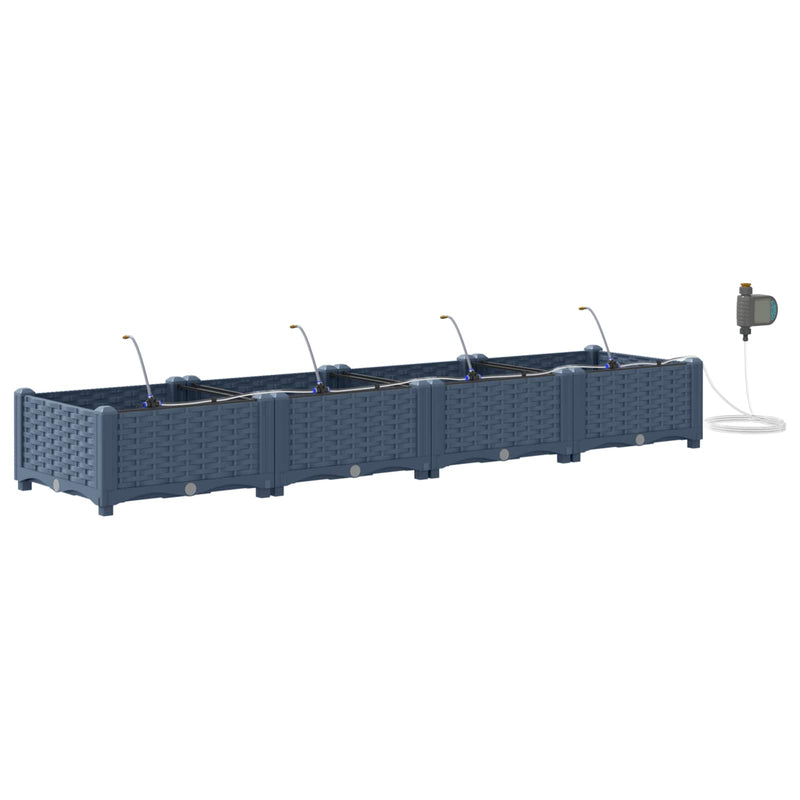 Vidaxxl macetero de jardín 4 piezas gris 120 x 120 x 142 cm acero