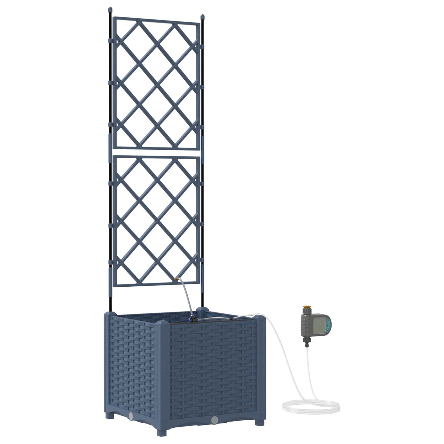VidaXL macetero de jardín gris 40 x 40 x 142 cm acero