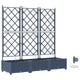 Vidaxxl macetero de jardín 3 piezas gris 120 x 120 x 142 cm acero