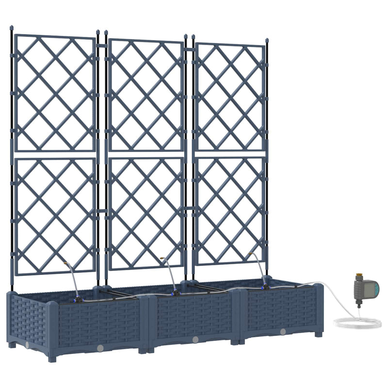 Vidaxxl macetero de jardín 3 piezas gris 120 x 120 x 142 cm acero